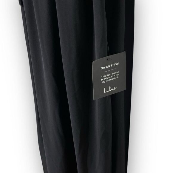 Lulus I'm All Yours Black Ruffled Maxi Dress Slit Women’s Size Large NWT - Picture 15 of 15